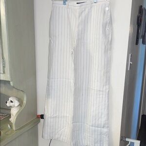 Ralph Lauren White Pants with Blue Pinstripes